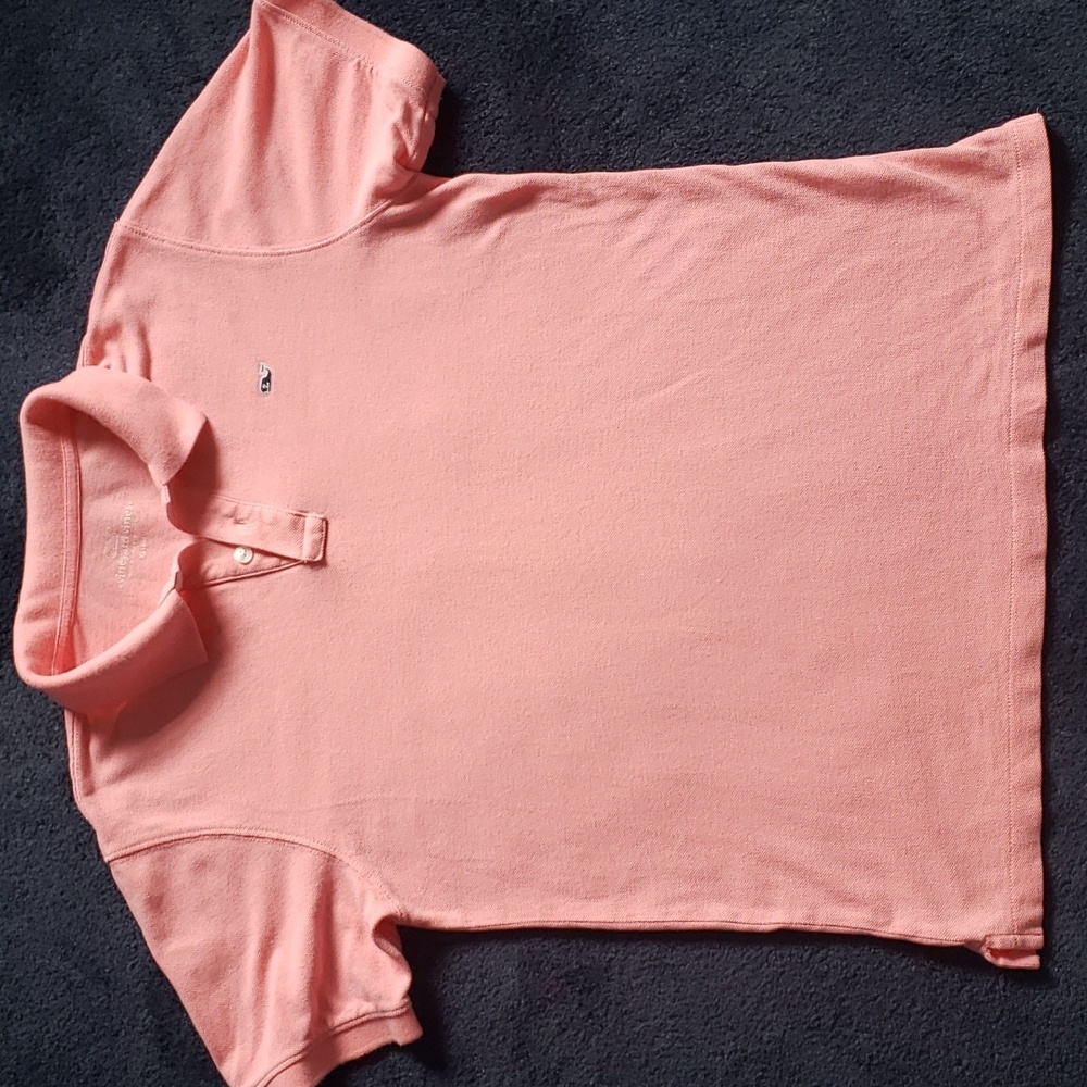Vineyard Vines Boys Polo size 20. Salmon color